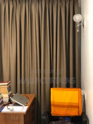 Brown Plain Heavy Blackout Curtain