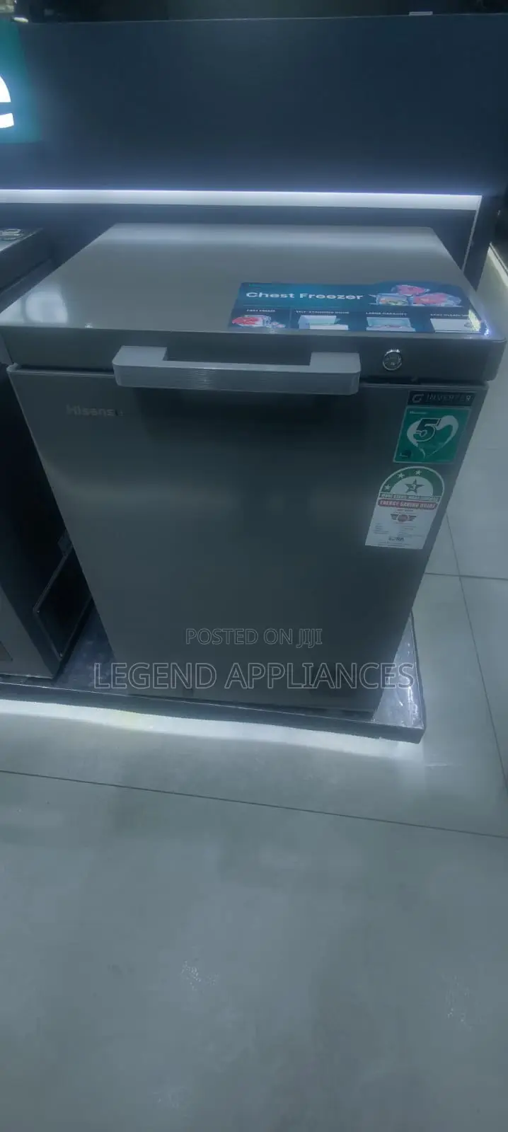 Hisense 144 Litres Deep Freezer, Metallic Grey