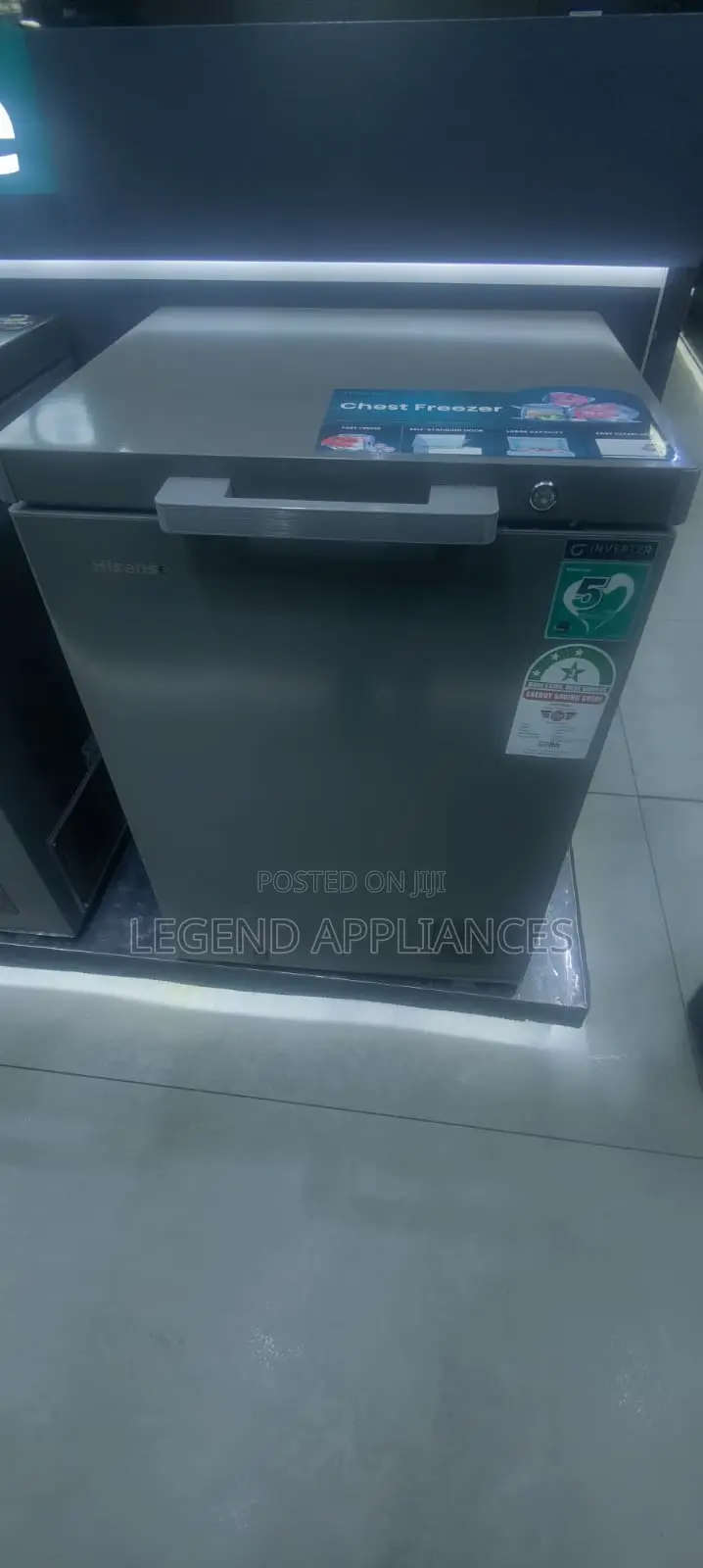 Hisense 144 Litres Deep Freezer, Metallic Grey
