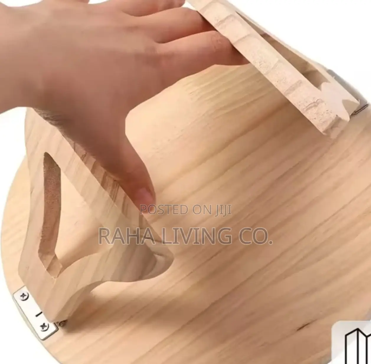 Foldable Bamboo Sofa Arm Rest Tray | 29cm Round | Clip-on Table