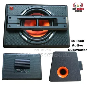 Kuerl 1030APR 10-Inch Active Trapezoid Car Subwoofer With Amplifier.