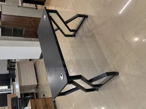 Modern Office Desk With Cable Management – Black Workstation