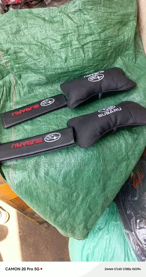 2pc Safety Belt Pad Cover With Match 2pc Neck Pillows With Subaru Logo