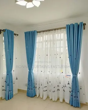 Blue and Yellow Classic Curtains for Schools