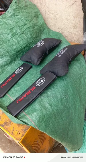 Subaru Branded Neck/Headrest Support Pillows+seatbelt Shoulder Pads