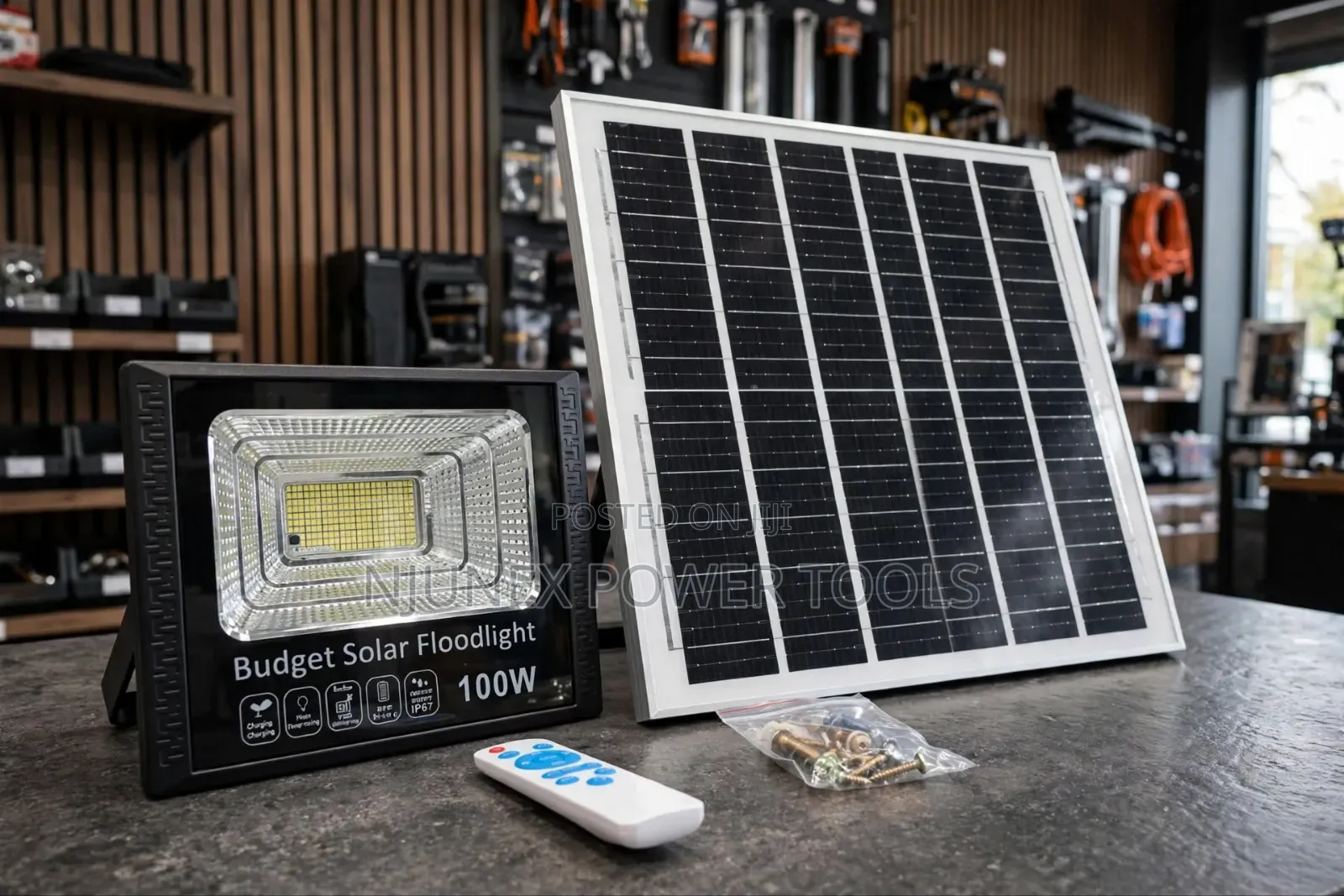 Budget Solar Floodlight 100W System Complete