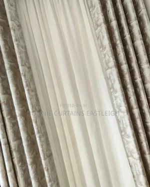 Blue and Blige Curtains With Hooks