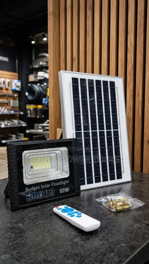 60W Budget Solar Floodlight Kit Includes an LED Floodlight Unit,