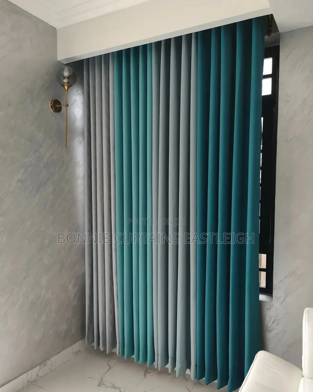 Sky Blue and Gold Curtains and Sheers for Rings