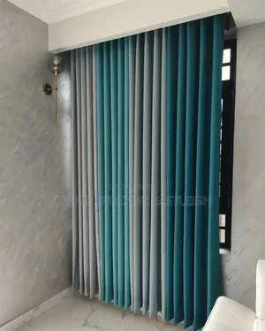 Sky Blue and Gold Curtains and Sheers for Rings