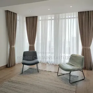 Light Blige and Orange Curtains for Bedrooms