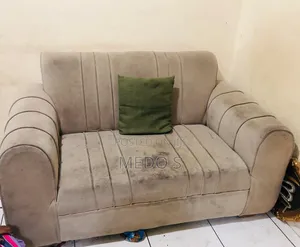 Full Living Room Sofa Set - Beige Fabric 3-Seater & Matching 2-Seater
