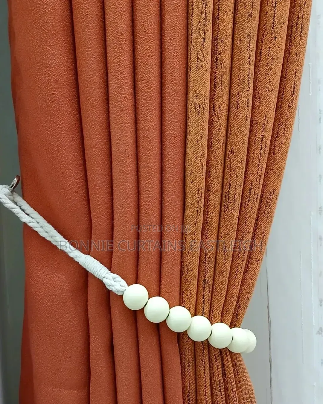 Dark Orange Curtains and Blige With Hooks