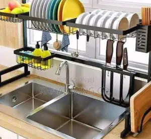Over Sink Dish Drainer Rack | Stainless Steel | Knife Holder