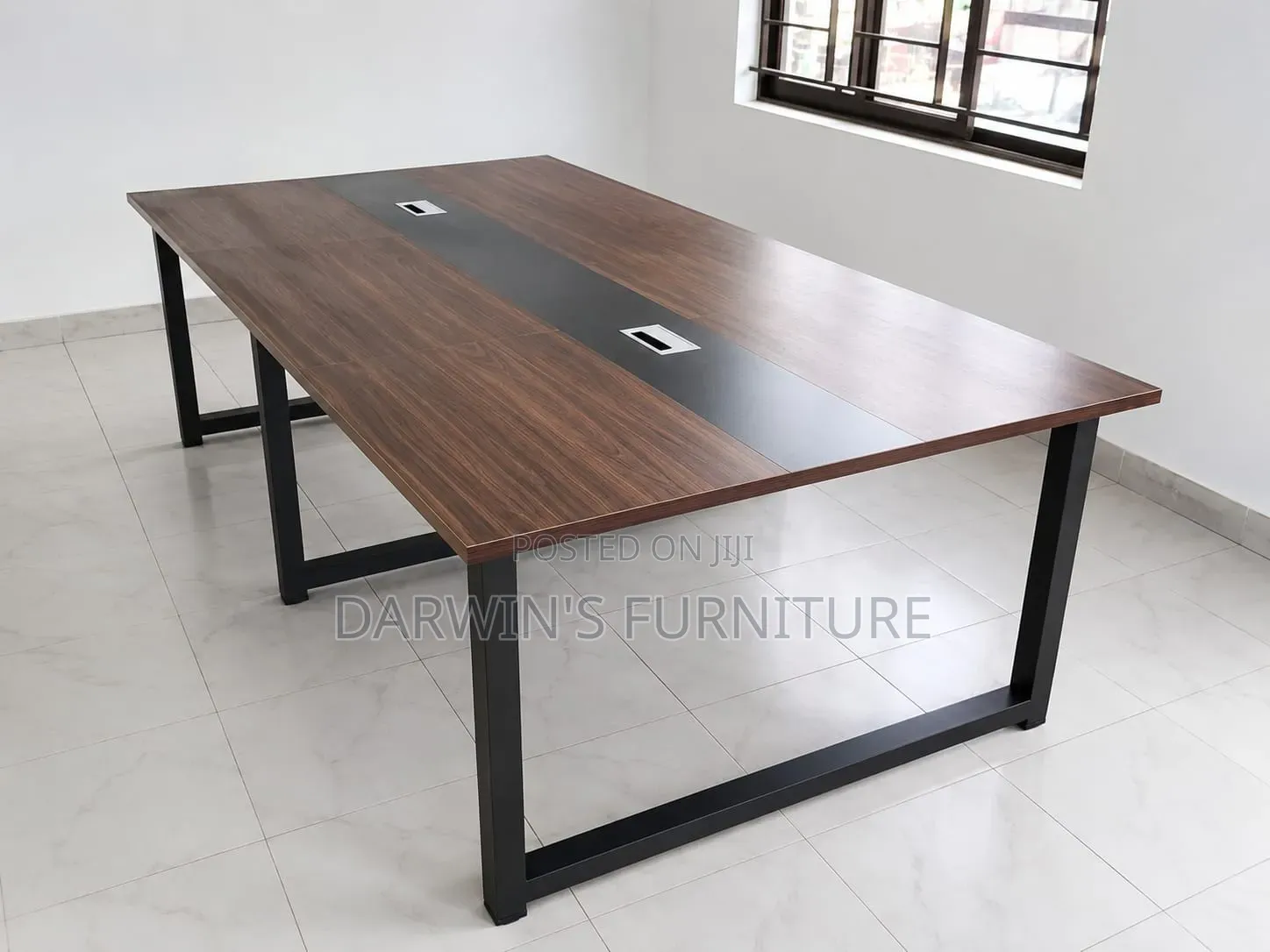 Strong Black Metallic Board Room Table