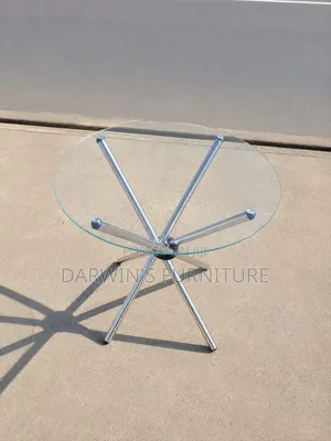 Black Round Glass Table and 2chairs
