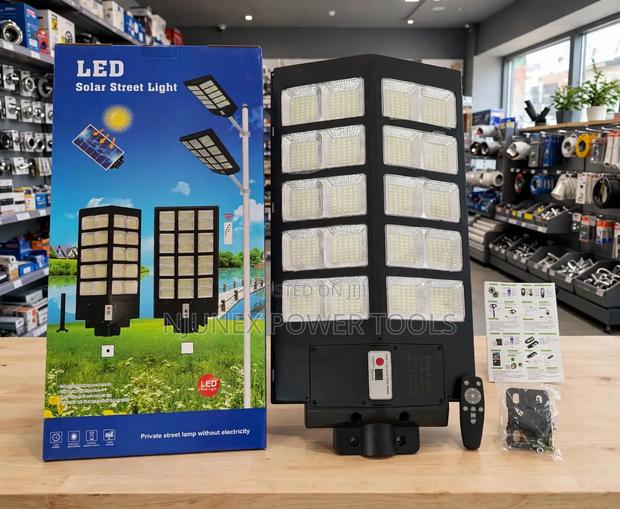 Budget Solar Street Light + Pole* Solar Panel. * 3000W Light Power. - thumbnail 2