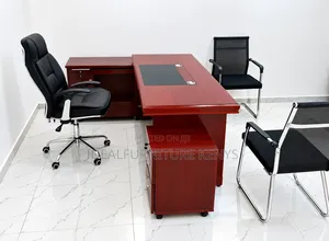 Executive Office Desk Set | Premium Wooden Managerial Desk Full Set