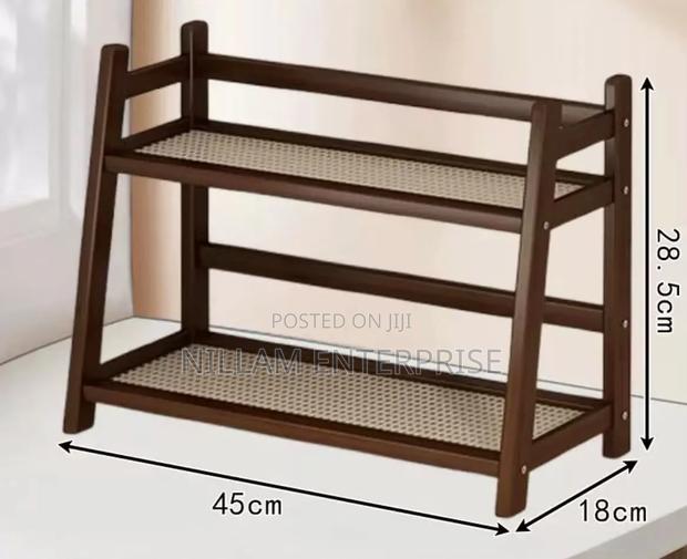 Wicker Style Bamboo Countertop Storage Rack. - thumbnail 4
