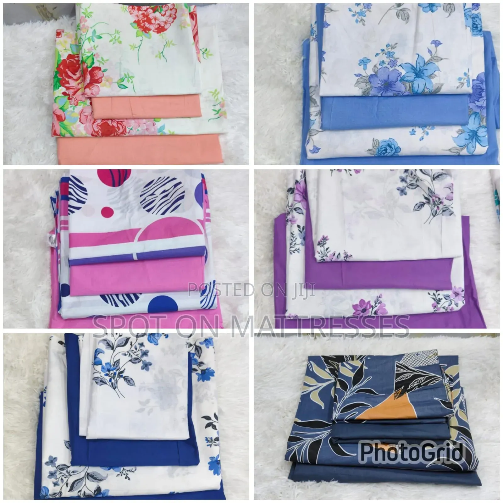 6PC 7X8 100% Cotton Fitted Bedsheets. Elastic Thus Can Fit a 5X6 & 6X6