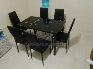Dining Set 6 Chairs Black