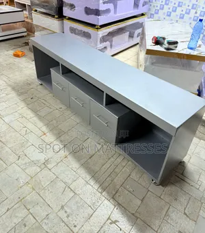 5ft TV Stand With Drawers and LED LIGHTS. Grey/White/Black. We Deliver