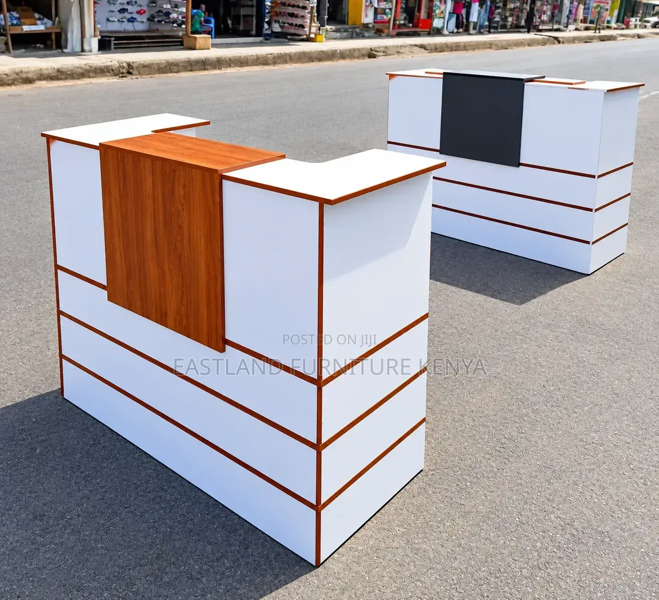 Modern Reception Desk | Stylish Office Reception Counter With Storage