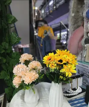 Artificial Flowers With Vase | Pink White Yellow | Home Décor