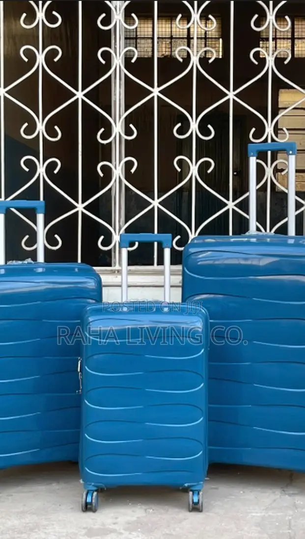 3pc PP Unbreakable Suitcase Set | Wavy Design | Size 2 | 3 Colours