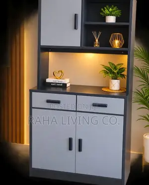 Executive Wooden Storage Cabinet With Doors and Drawers