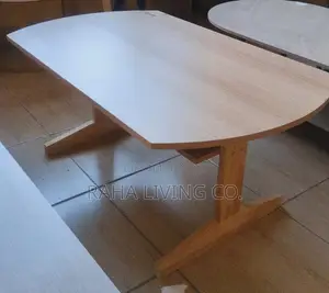 Modern Oval Wooden Coffee Table Light Oak Finish