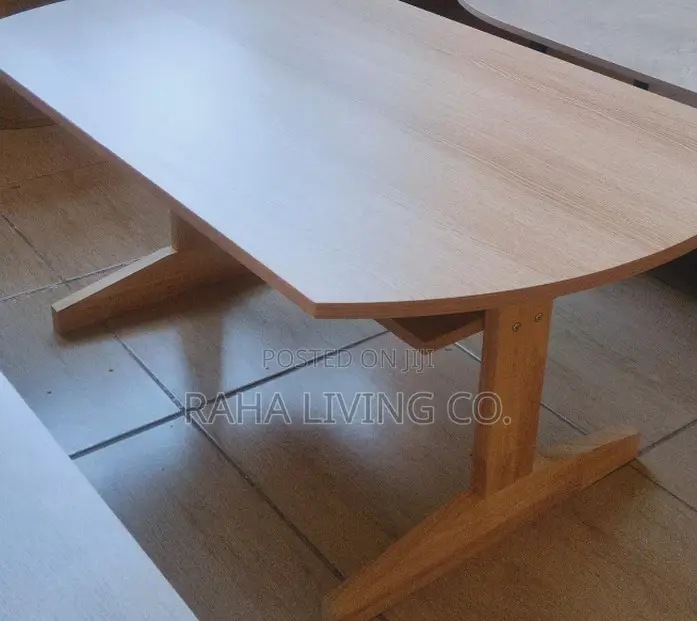 Modern Oval Wooden Coffee Table Light Oak Finish