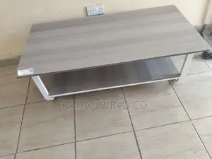 Modern Grey Wooden Coffee Table With Lower Shelf