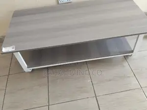 Modern Grey Wooden Coffee Table With Lower Shelf
