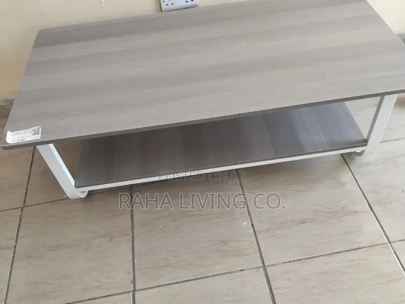 Modern Grey Wooden Coffee Table With Lower Shelf