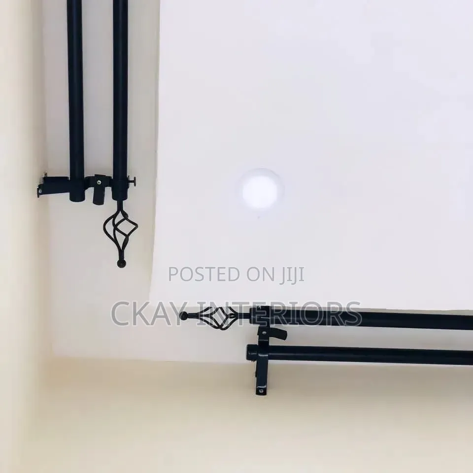 2m Double Black and Bronze Easy in Installation Adjustable Curtain Rod