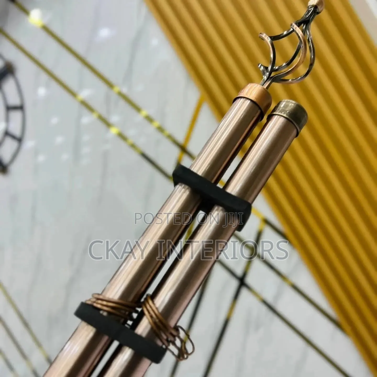 2m Double Black and Bronze Easy in Installation Adjustable Curtain Rod