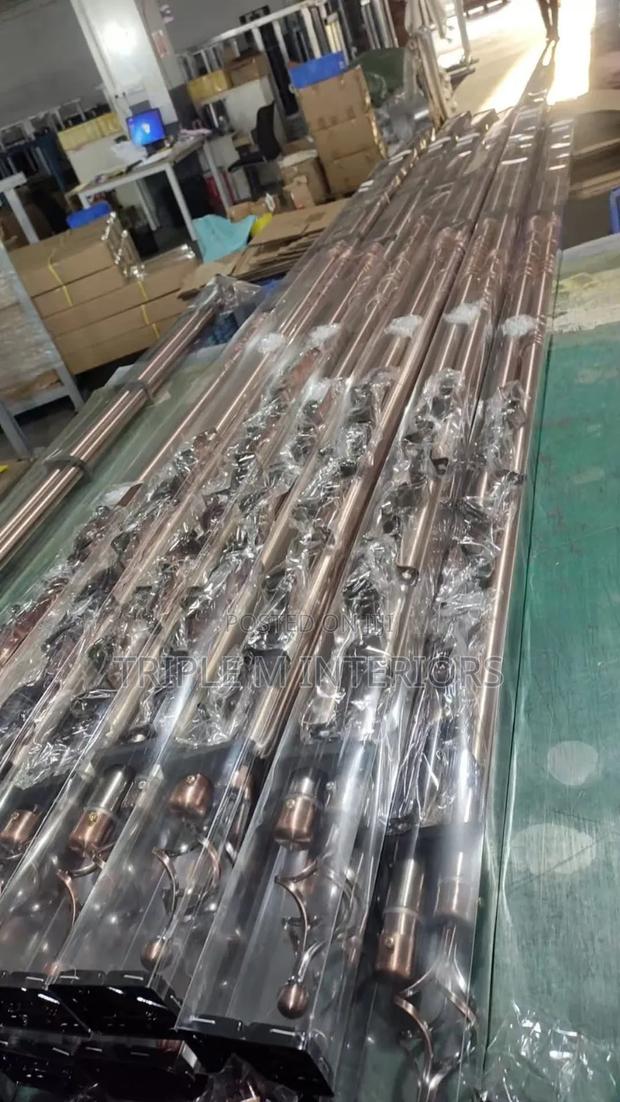 Bronze Adjustable 2-Meter Double Curtain Rod Set - main view