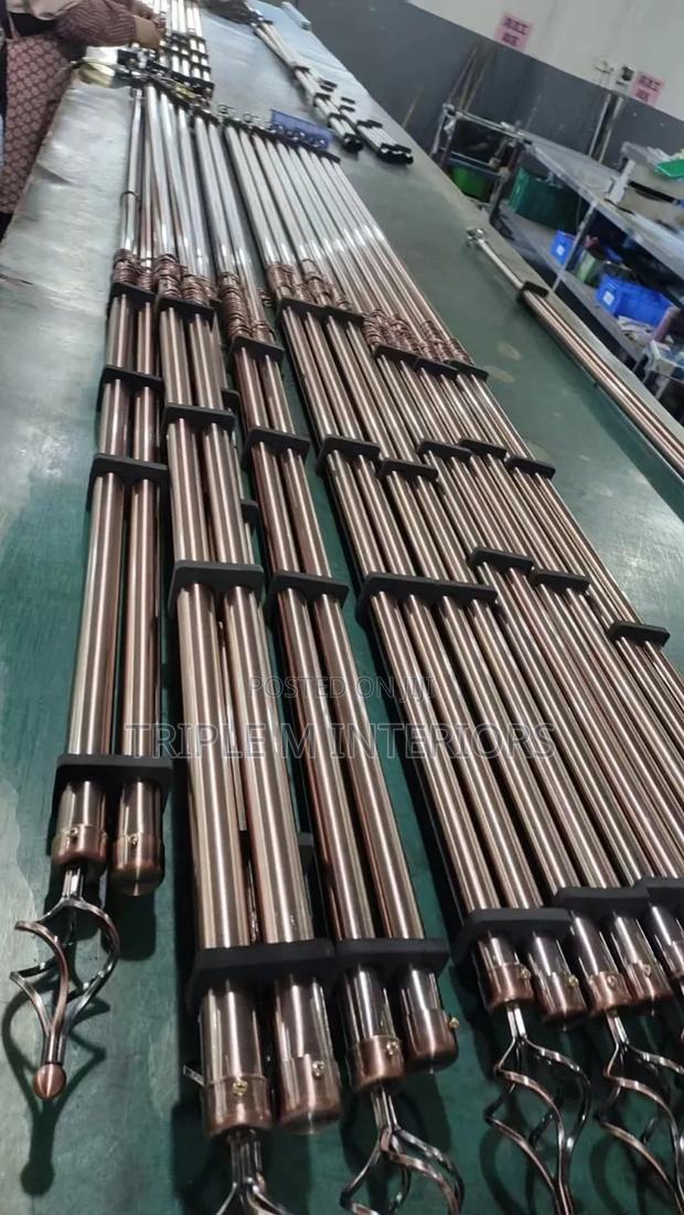 Bronze Adjustable 2-Meter Double Curtain Rod Set - thumbnail 2