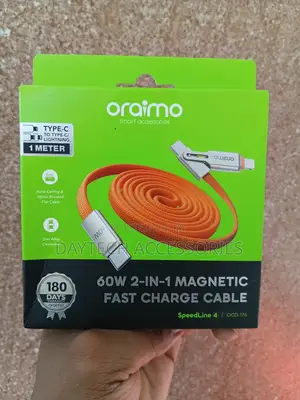 Oraimo SpeedLine 4 2 IN 1 Fast-Charging and Data-Sync Cable.