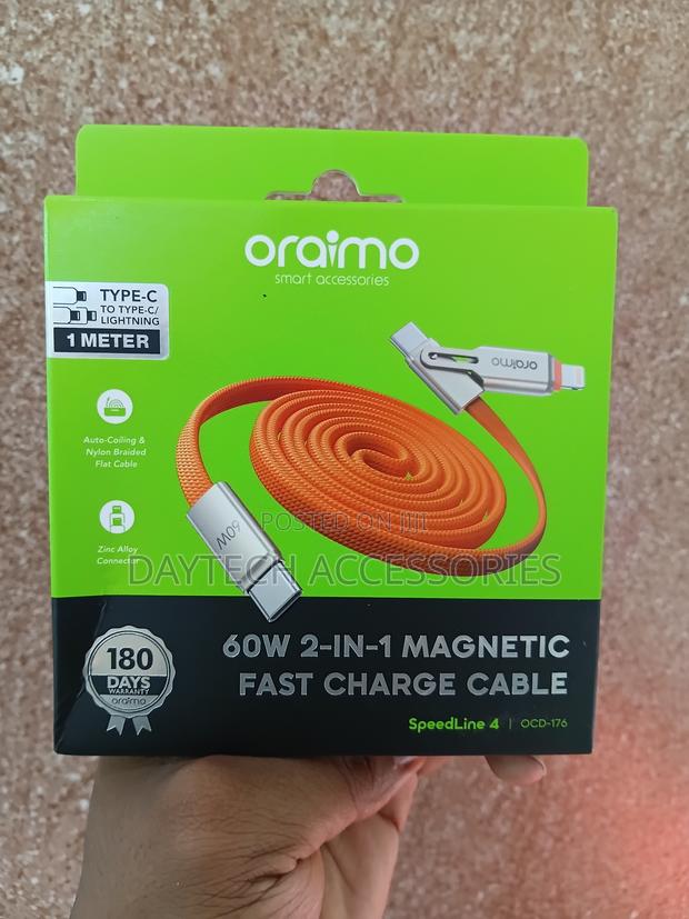 Oraimo SpeedLine 4 2 IN 1 Fast-Charging and Data-Sync Cable. - thumbnail 2