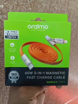 Oraimo SpeedLine 4 2 IN 1 Fast-Charging and Data-Sync Cable.