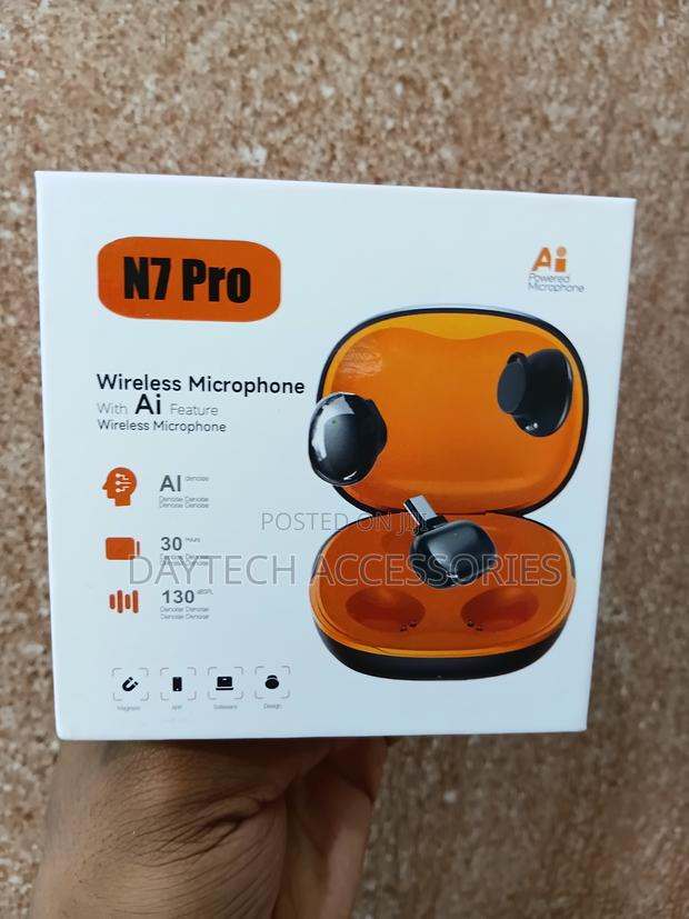 N7 Wireless Mini Lavalier Clip-on Microphone - Black - thumbnail 2