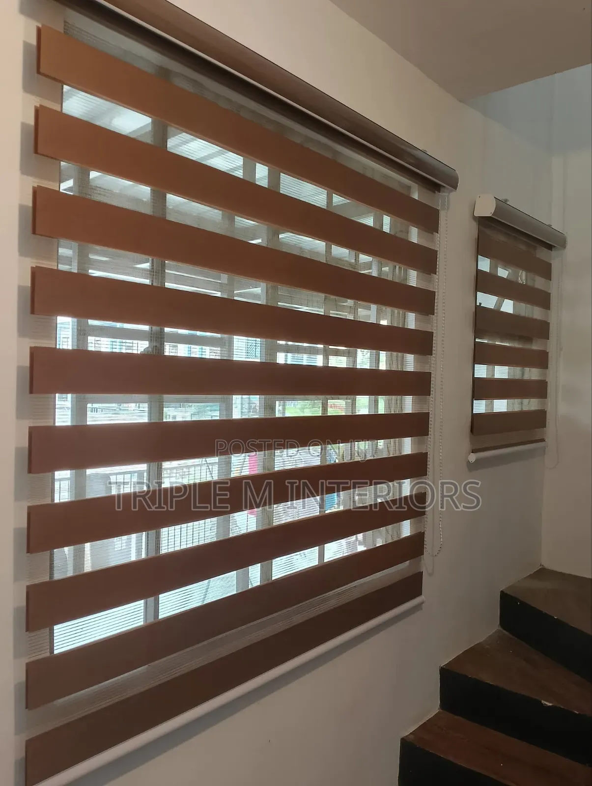 Window Blinds -Blackout & Sheer Combination Zebra Roller Blinds
