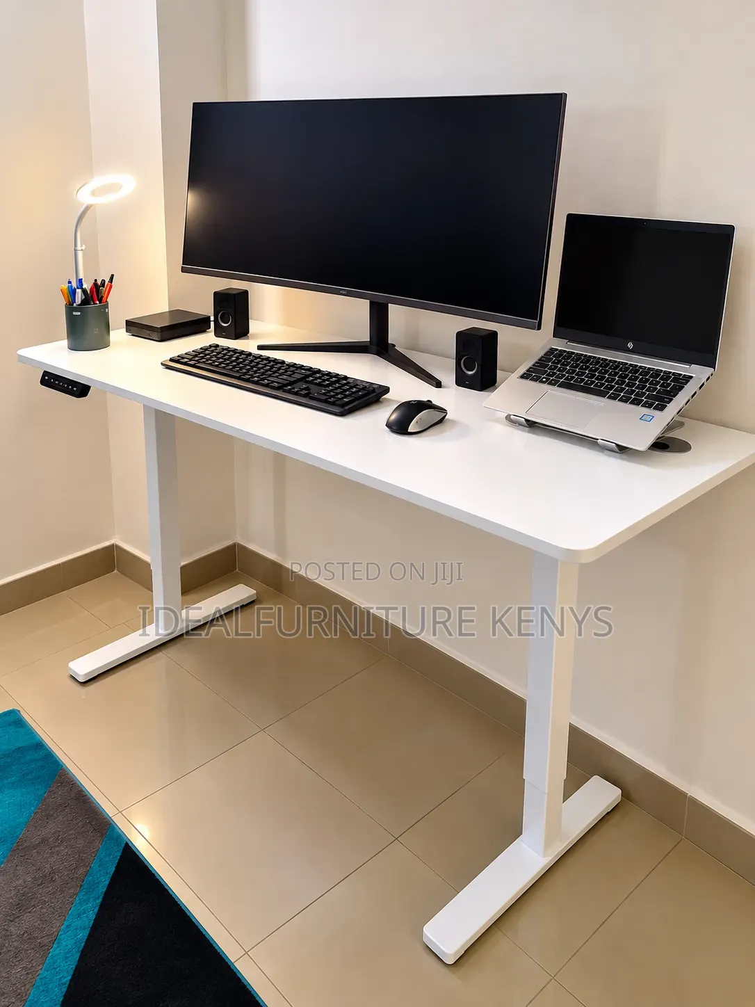 Electric Height-Adjustable Standing Desk – Modern Office Workstation