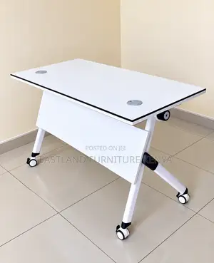 Modern Mobile Training Table – White Office Training Desk