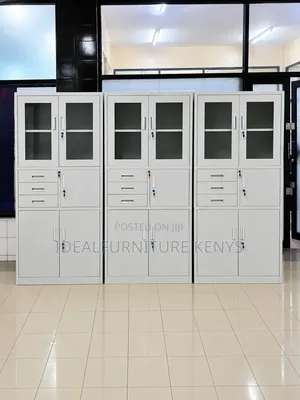 Modern Steel Office Storage Cabinet – Glass Door Filing & Storage Unit