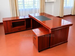 Luxury Executive L-Shaped Office Desk – Premium Wooden Workstation