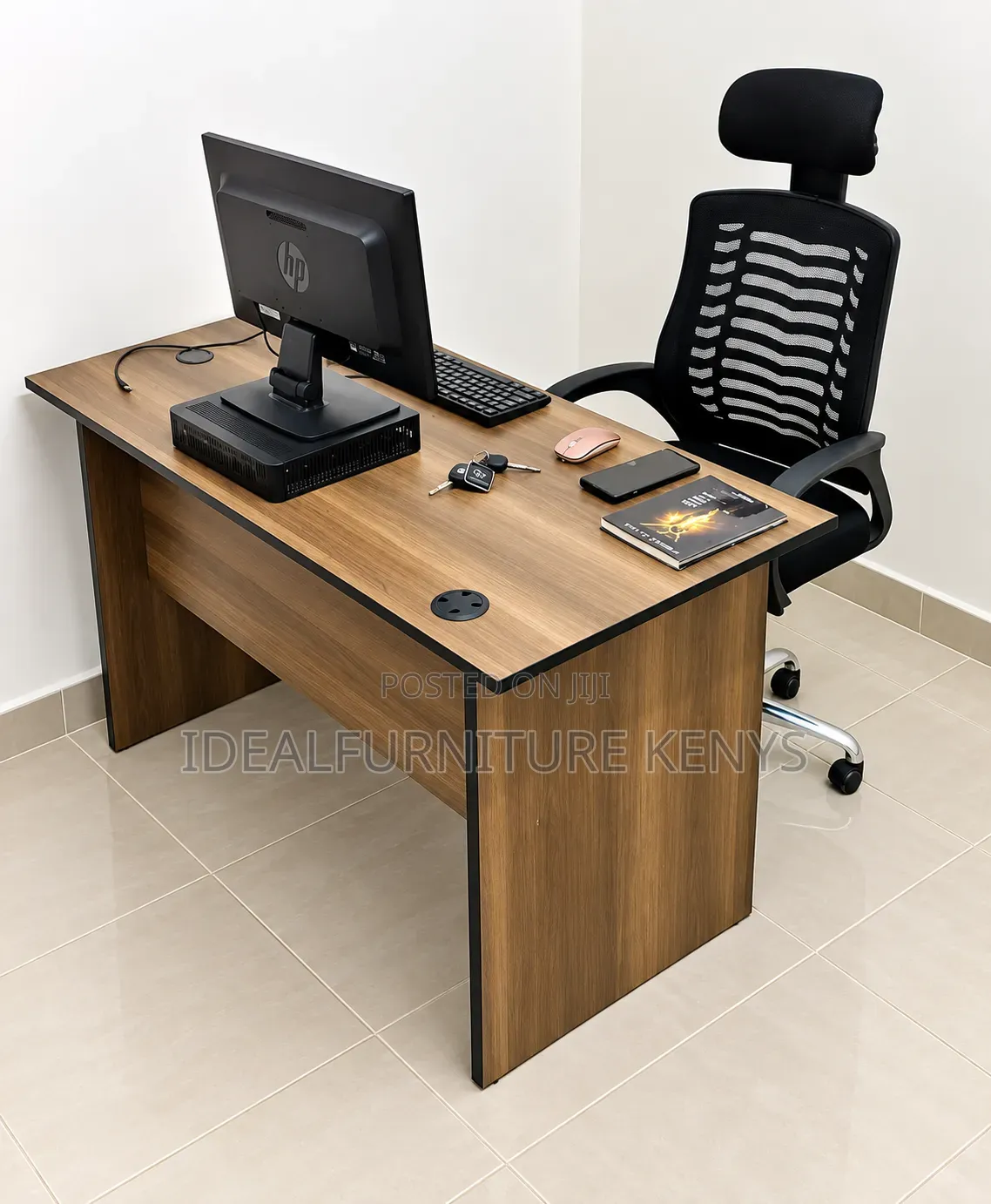 Modern Executive Office Desk With Side Panel & Cable Management& Chair