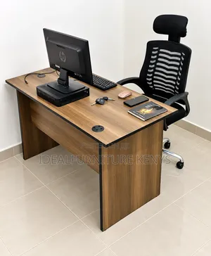 Modern Executive Office Desk With Side Panel & Cable Management& Chair
